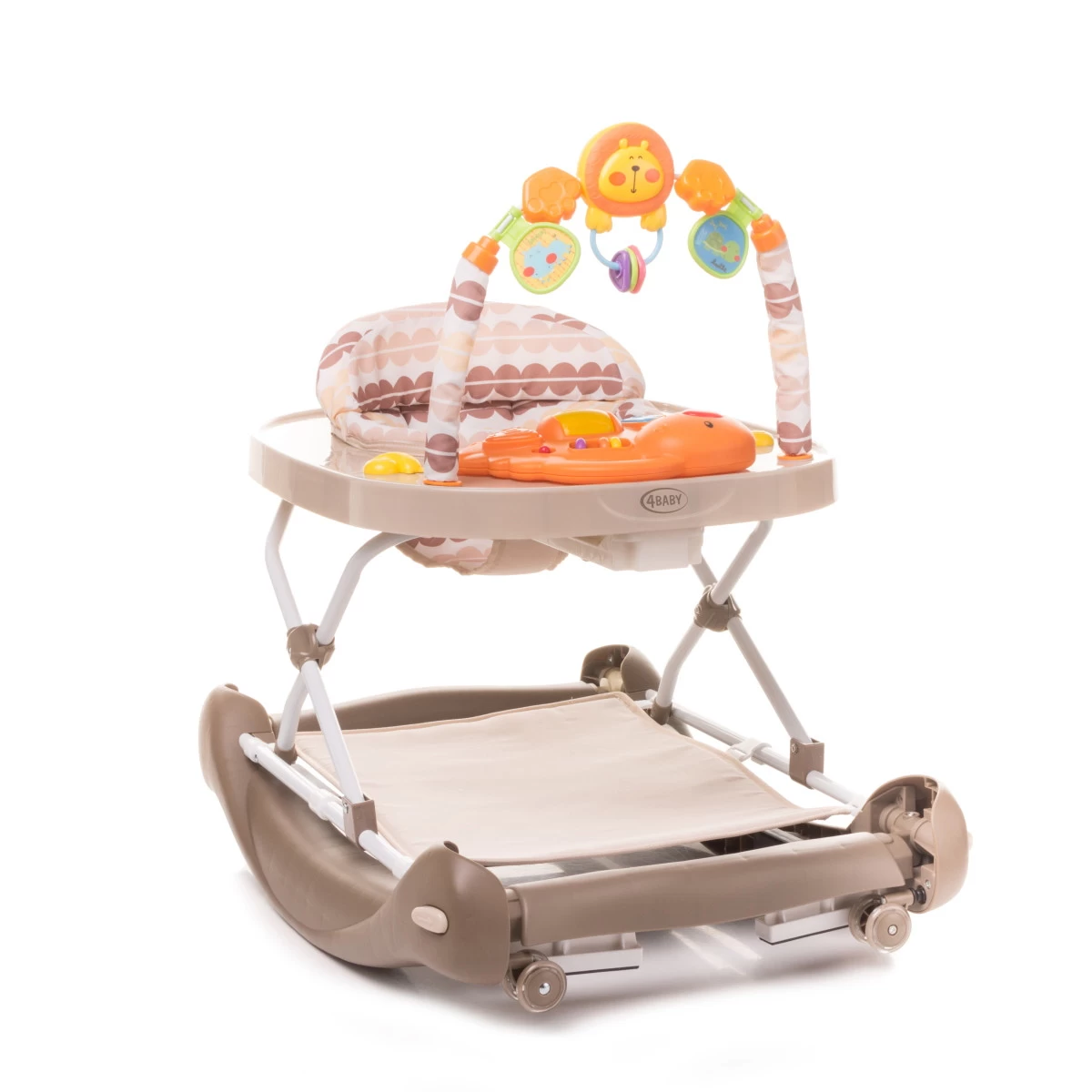4Baby Swing'n Push Camel 3- In-1 Loopstoel Met Schommelfunctie - Afbeelding 4