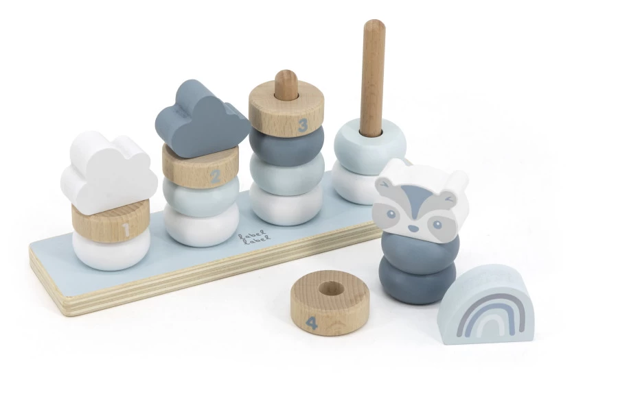 Label Label Blauw Houten Stapelringen LLWT-25279 - Afbeelding 2