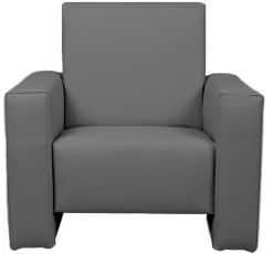 Ding Jamie Grijs Leren Kinderfauteuil