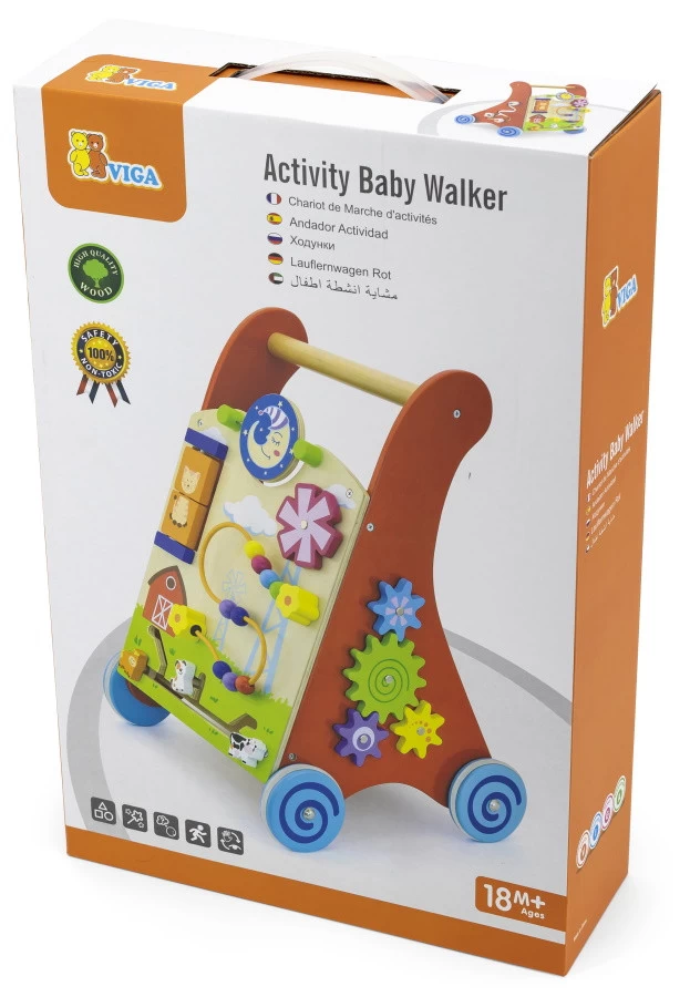 Viga Activity Walker Multicolor Houten Loopwagen 50950 - Afbeelding 8