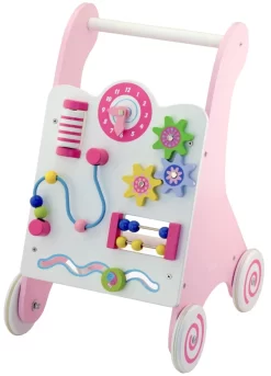 Viga Activity Walker Roze Houten Loopwagen 50178