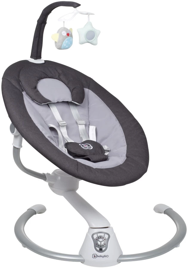 Babygo Homey Set Black/White Babyschommel En Kinderstoel 19014 - Afbeelding 2