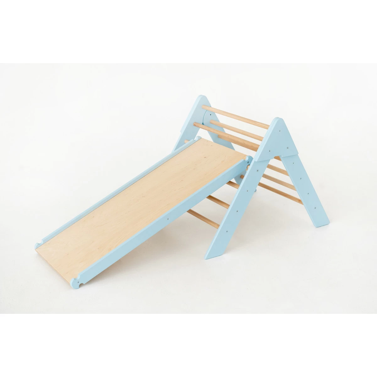 Luna Toys Blauw Houten Klimrek Met Glijbaan LU-36967 - Afbeelding 2