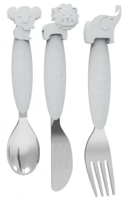 Bo Jungle B-Silicone Grijs Bestek Set B500660