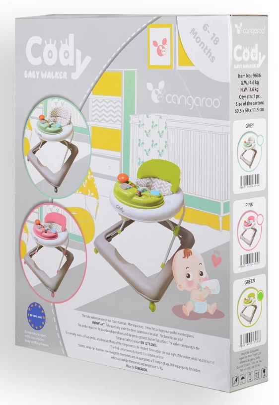 Cangaroo Baby Walker Cody Green Loopstoel 3968 - Afbeelding 7