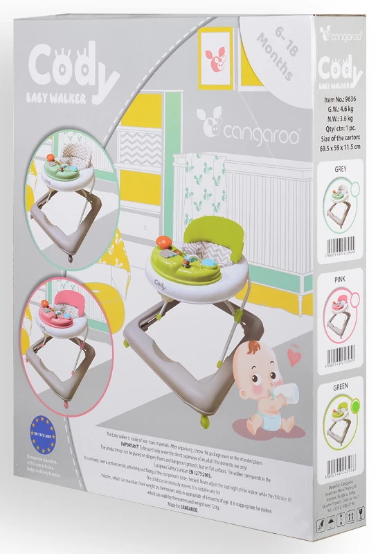 Cangaroo Baby Walker Cody Pink Loopstoel 3951 - Afbeelding 7