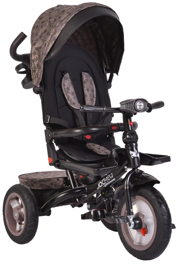 Cangaroo Jockey Trike Beige Stars Driewieler Met Duwstang En Zonnekap
