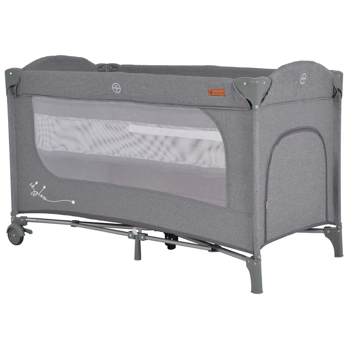 Cangaroo Skyglow 2 Grey Campingbed Incl. Bodemverhoger