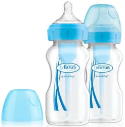 Dr. Brown's Dr Brown's Options+ Anti-colic 270 Ml Blauw 2-pack Brede Hals Fles WB92602-GBX +