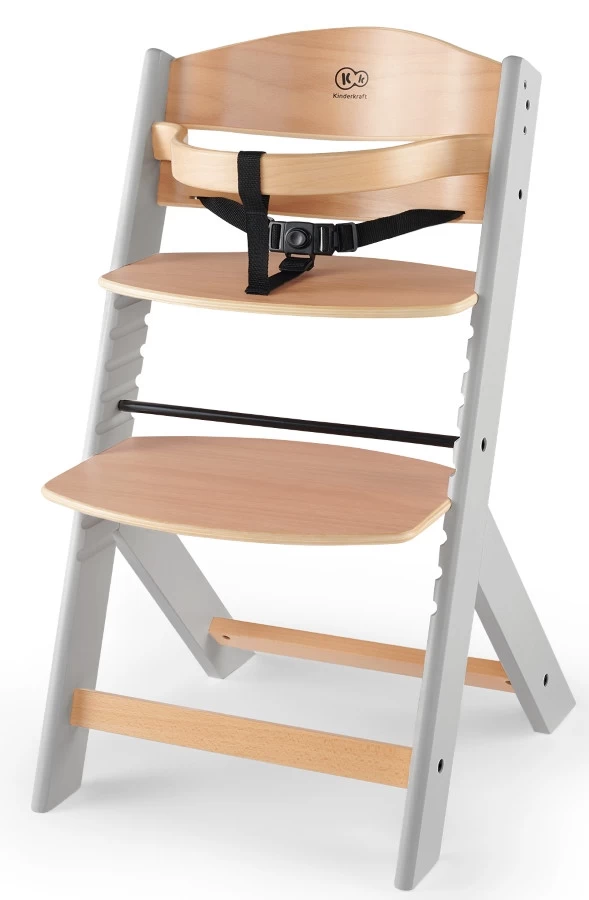 Kinderkraft Enock Grijs/Naturel Houten Meegroei Kinderstoel KKKENOCGRY0000 - Afbeelding 3