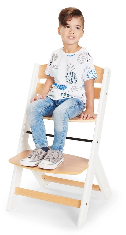 Kinderkraft Enock Grijs/Naturel Houten Meegroei Kinderstoel KKKENOCGRY0000 - Afbeelding 6