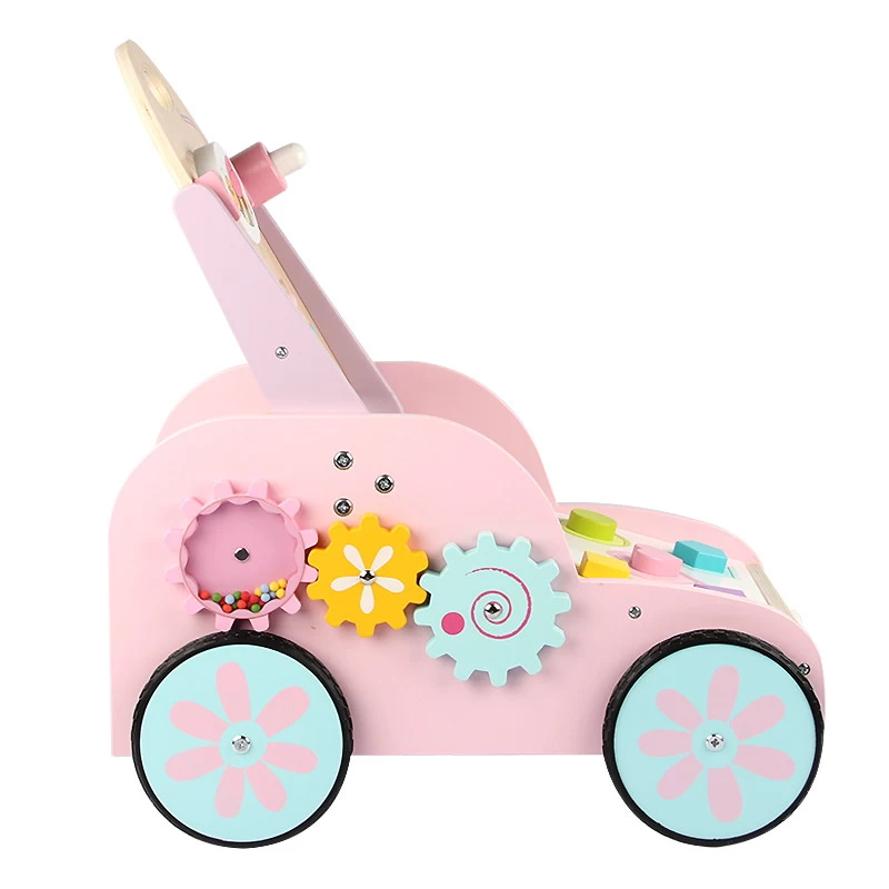Eco Toys Roze Houten Activiteiten Loopwagen HC494888 - Afbeelding 4