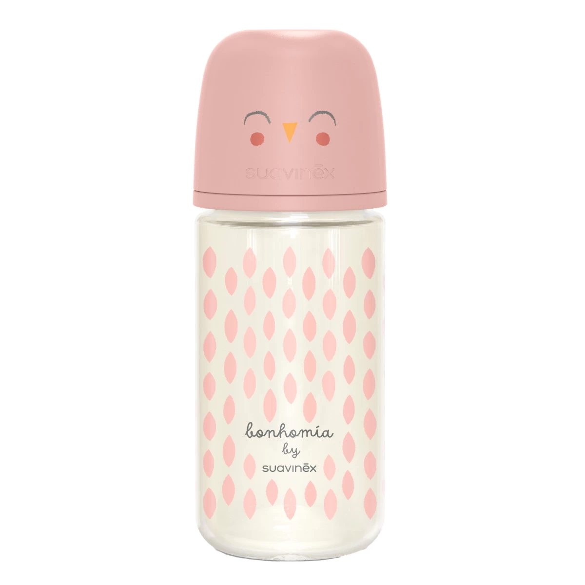 Suavinex Bonhomia Feather Pink 240 Ml Glazen Fles SXSBX5079815