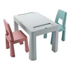 Tega Baby Teggi Grey/Old Rose/Turquoise Multifun 3-in-1 Tafel Met Twee Stoeltjes TI-011-174