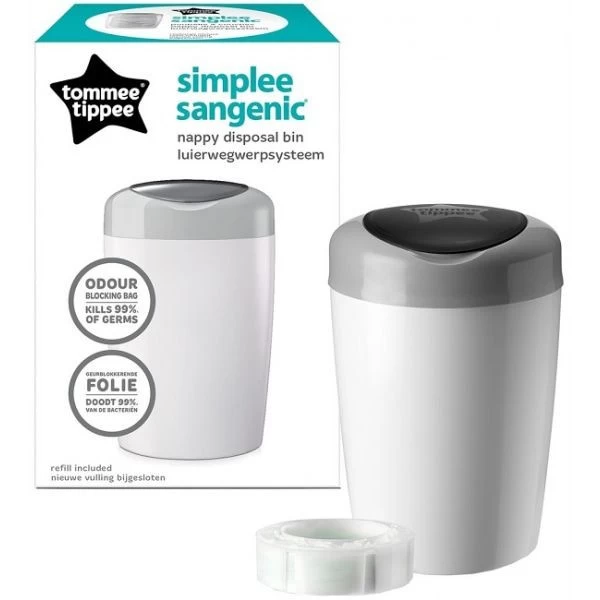 Tommee Tippee Simplee Sangenic Tub Wit/Grijs Luieremmer 87003103 (eco) - Afbeelding 2